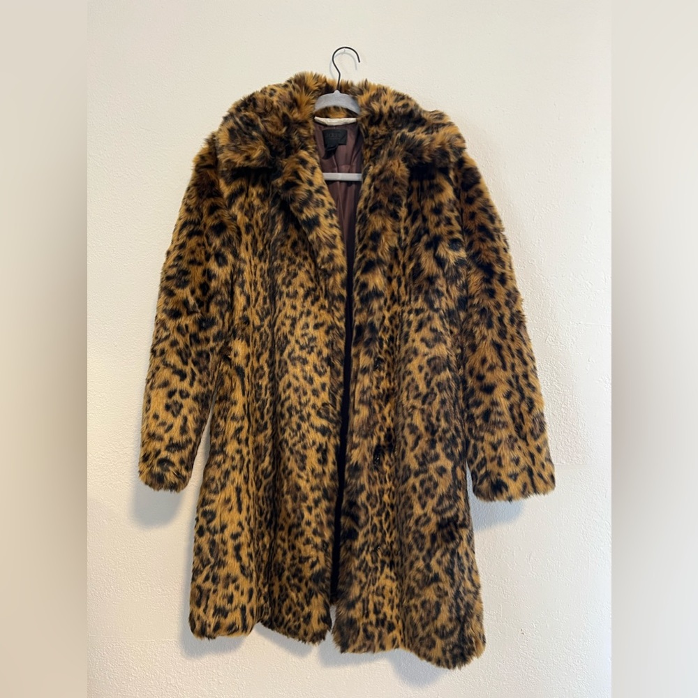 Classic J. Crew Collection faux fur coat. Size Small.
